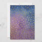 Invitation Bat mitzvah d'aquarelle Gold Stars (Dos)