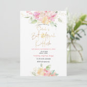 Invitation Bat mitzvah d'aquarelle PixDezines Blush Sweetpeas (Debout devant)