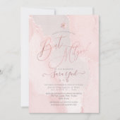 Invitation Bat mitzvah d'aquarelle rose pâle PixDezines (Devant)
