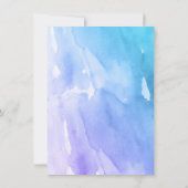 Invitation Bat mitzvah d'aquarelle Turquoise violet (Dos)