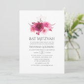 Invitation Bat mitzvah d'automne de la Bourgogne et du rose (Debout devant)