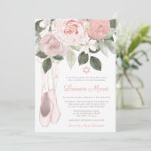 Invitation Bat mitzvah de Ballet Floral rose (Debout devant)