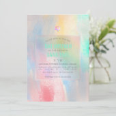 Invitation Bat mitzvah de bonbons de coton brossé PixDezines (Debout devant)