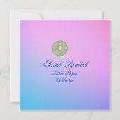 Invitation Bat mitzvah de bonbons de framboise bleu (Dos)