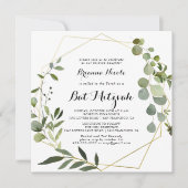 Invitation Bat mitzvah de calligraphie géométrique Tropical G (Devant)