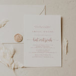 Invitation Bat mitzvah de calligraphie minimaliste or rose<br><div class="desc">Cette invitation rose de bat mitzvah de calligraphie minimaliste or est parfaite pour un bat mitzvah rustique. Le design sobre et élégant présente une typographie de script classique et sophistiquée en or et blanc rose.</div>