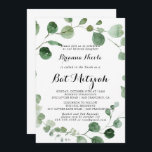 Invitation Bat mitzvah de calligraphie moderne Eucalyptus<br><div class="desc">Cette invitation bat mitzvah de calligraphie moderne eucalyptus est parfaite pour un bat mitzvah simple. L'aménagement comprend des branches et des feuilles d'eucalyptus botaniques élégants dessinés à la main dans des aquarelles.</div>