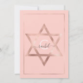 Invitation Bat mitzvah de Confetti Diagonal Rose Rose (Dos)