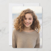 Invitation Bat mitzvah de couronne florale photo personnalisé (Dos)