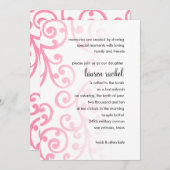 Invitation Bat mitzvah de défilement Motif rose (Devant / Derrière)