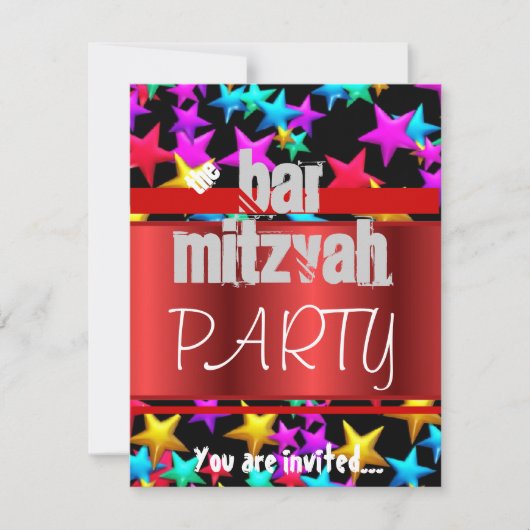 Invitation Bat mitzvah de fête de Starry Bar Mitzvah (Devant)
