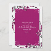 Invitation Bat mitzvah de fleurs de cerisier rose (Dos)