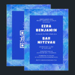 Invitation Bat mitzvah de la barre de CODE QR personnalisée<br><div class="desc">Carte parfaite pour annoncer un bat mitzvah, bar mitzvah ou une autre célébration juive ! La main a fait de l'art pour vous. ENTIÈREMENT PERSONNALISABLE ! Cliquez sur "Personnaliser" ci-dessus pour modifier le texte et ajouter votre propre lien au code QR au verso. Cliquez sur "modifier à l'aide de l'outil...</div>