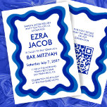 Invitation Bat mitzvah de la barre de CODE QR personnalisée m<br><div class="desc">Carte parfaite pour annoncer un bat mitzvah, bar mitzvah ou une autre célébration juive ! Cadre ondulé fait main pour vous sur le côté avant! ENTIÈREMENT PERSONNALISABLE ! Cliquez sur "Personnaliser" ci-dessus pour modifier le texte et ajouter votre lien au code qr. Cliquez sur "modifier à l'aide de l'outil de...</div>