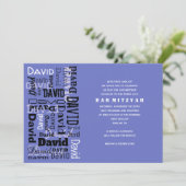 Invitation Bat mitzvah de la barre de noms (Debout devant)