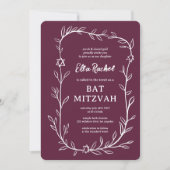 Invitation Bat mitzvah de la barre de PHOTOS Botanique sur me (Devant)