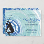 Invitation Bat mitzvah de la barre de SKI (Devant / Derrière)