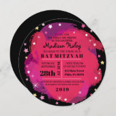 Invitation Bat mitzvah de la barre des étoiles d'o (Devant / Derrière)