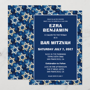 Invitation Bat mitzvah de la barre personnalisée Star of Davi