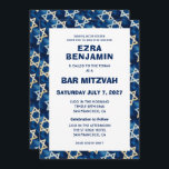 Invitation Bat mitzvah de la barre personnalisée Star of Davi<br><div class="desc">Carte parfaite pour annoncer un bat mitzvah, bar mitzvah ou une autre célébration juive ! Motif étoile pour vous à l'avant et à l'arrière ! ENTIÈREMENT PERSONNALISABLE ! Cliquez sur "Personnaliser" ci-dessus pour modifier le texte. Cliquez sur "modifier à l'aide de l'outil de conception" pour ajuster les polices, les couleurs...</div>