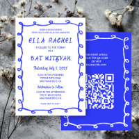 Bat mitzvah de la barre QR personnalisée avec bouc