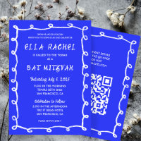 Bat mitzvah de la barre QR personnalisée avec bouc