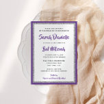 Invitation Bat mitzvah de la Glitterie, rectangle violet et a<br><div class="desc">Cette invitation Bat mitzvah branchée présente une parties scintillant scintillante superposée à un arrière - plan de couleur solide. Utilisez le formulaire modèle pour ajouter vos propres informations. L'outil de conception peut être utilisé pour modifier le style de police,  la couleur et la disposition.</div>