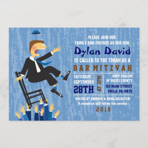 Invitation Bat mitzvah de la Hora Chair Dance Bar