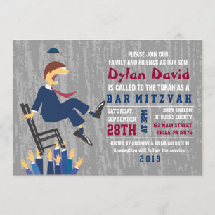 Invitation Bat mitzvah de la Hora Chair Dance Bar