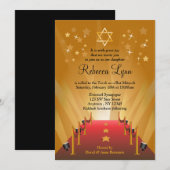 Invitation Bat mitzvah de la Red Carpet Hollywood Star (Devant / Derrière)
