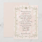 Invitation Bat mitzvah de l'aquarelle de pêche (Devant / Derrière)
