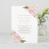 Invitation Bat mitzvah de l'Aquarelle Pink Peonies (Debout devant)