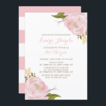 Invitation Bat mitzvah de l'Aquarelle Pink Peonies<br><div class="desc">Célébrez avec cette invitation bat mitzvah élégante et féminine. Cette invitation à la bat mitzvah fleurie présente des pivoines roses moelleuses à l'aquarelle.</div>