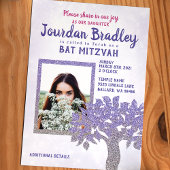 Invitation Bat mitzvah de l'arbre de Parties scint
