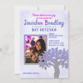 Invitation Bat mitzvah de l'arbre de Parties scint (Devant)