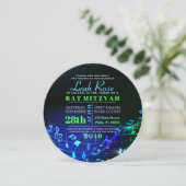 Invitation Bat mitzvah de lettres hébraïques et notes musical (Debout devant)