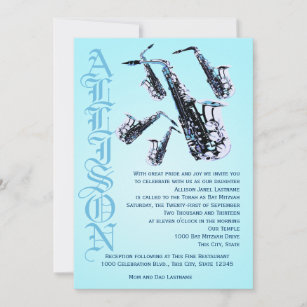 Invitation Bat mitzvah de musique saxophone