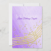 Invitation Bat mitzvah de musique violet aquarelle et or2 (Dos)