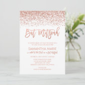 Invitation Bat mitzvah de Parties scintillant Rose moderne Go (Debout devant)