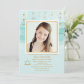 Invitation Bat mitzvah de photos de Star Shining (Debout devant)