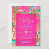 Invitation Bat mitzvah de plage PixDezines Watercolor, rose H (Devant)