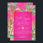 Invitation Bat mitzvah de plage PixDezines Watercolor, rose H<br><div class="desc">Bat mitzvah de plage de style hawaïen de style vintage PixDezines. Des palmiers se balancent avec le Waikoloa Breeze dans la baie de Mauna Lani.Notre design dynamique vous permet de modifier tous les éléments. Cliquez sur le bouton "customiser" pour modifier les images, modifier le ton, faire pivoter et ajouter du...</div>