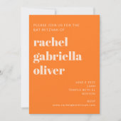 Invitation Bat mitzvah de tableau de bord Abstrait rétro oran (Devant)