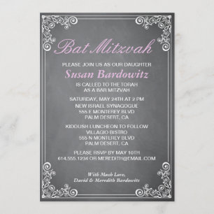 Invitation Bat mitzvah de tableau de bord élégant