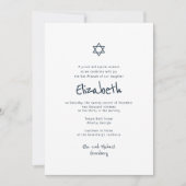 Invitation Bat mitzvah de typographie manuscrite moderne simp (Devant)