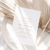 Invitation Bat mitzvah de typographie or chic