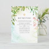Invitation Bat mitzvah de verdure cristal géométrique (Debout devant)