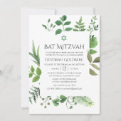 Invitation Bat mitzvah de verdure forestière (Devant)