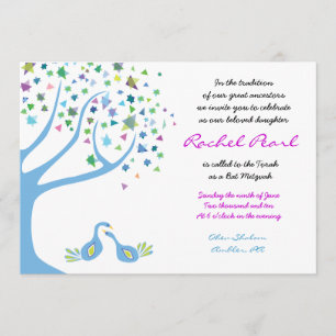 Invitation Bat mitzvah des étoiles de l'arbre de v