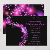 Invitation Bat mitzvah des ÉTOILES DE PINK (Devant / Derrière)